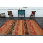 1970s Vintage Turkish Oushak Handmade Wool Cotton Orange Area Rug 182x287