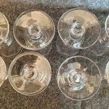 Set of 8 engraved crystal glasses from the 1970s