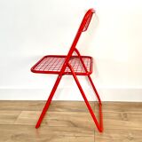 Vintage ikea red metal folding chair