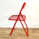 Chaise pliante metal rouge ikea vintage
