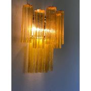 Applique murale contemporaine bicolore ambre "Tronchi" dans le style Venini