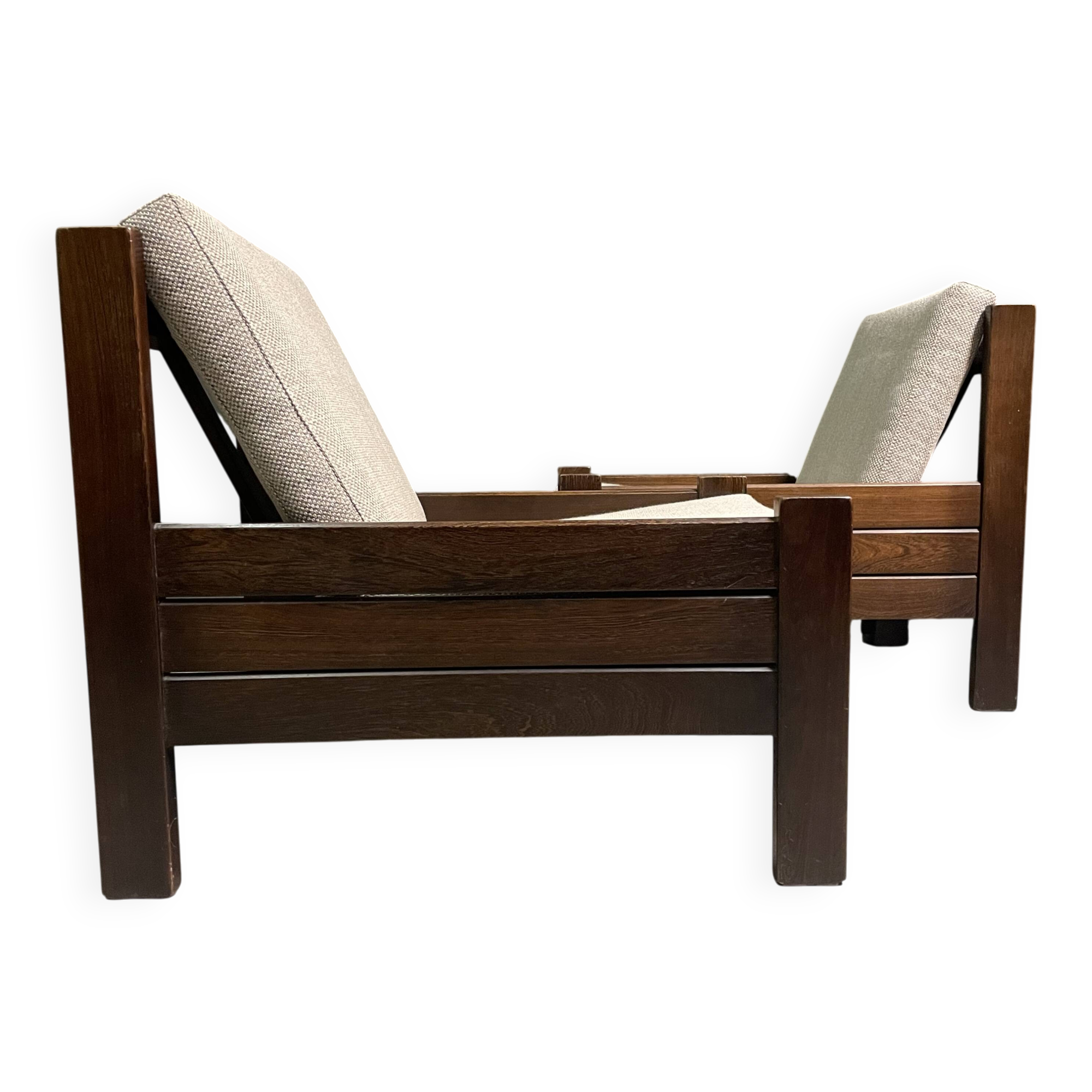 Two modernist lounge chairs from the 1960s.