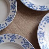 Set of 4 Dux Boch blue soup plates