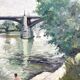 Oil on panel, Fisherman on the Marne, M. Tassart. 1955