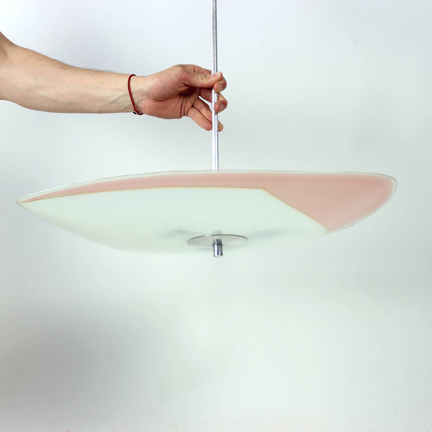 Mid Century Glass Ceiling Light By Napako, Czechoslovakia, 1960s