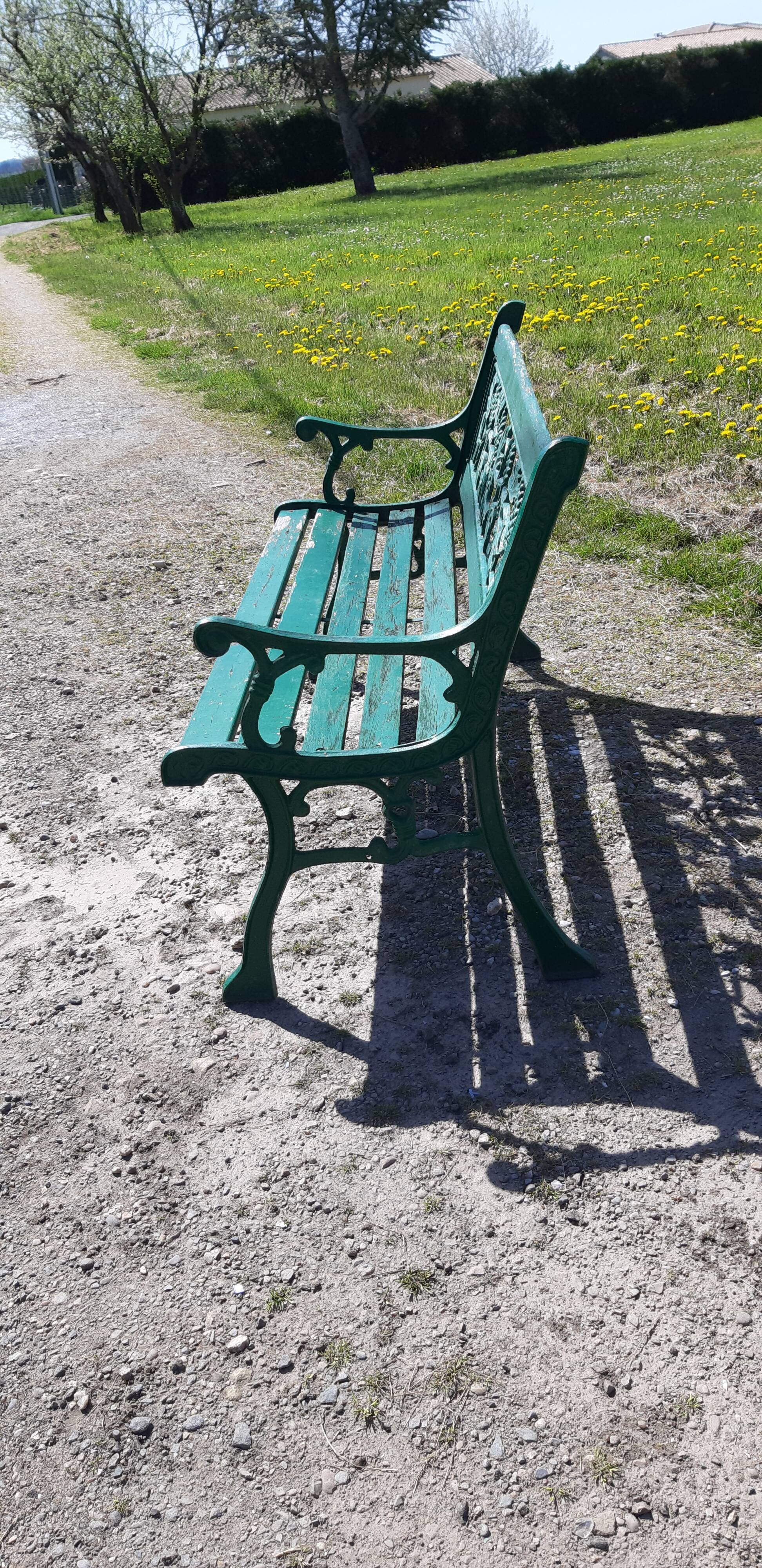 Cast iron and wood bench 1900