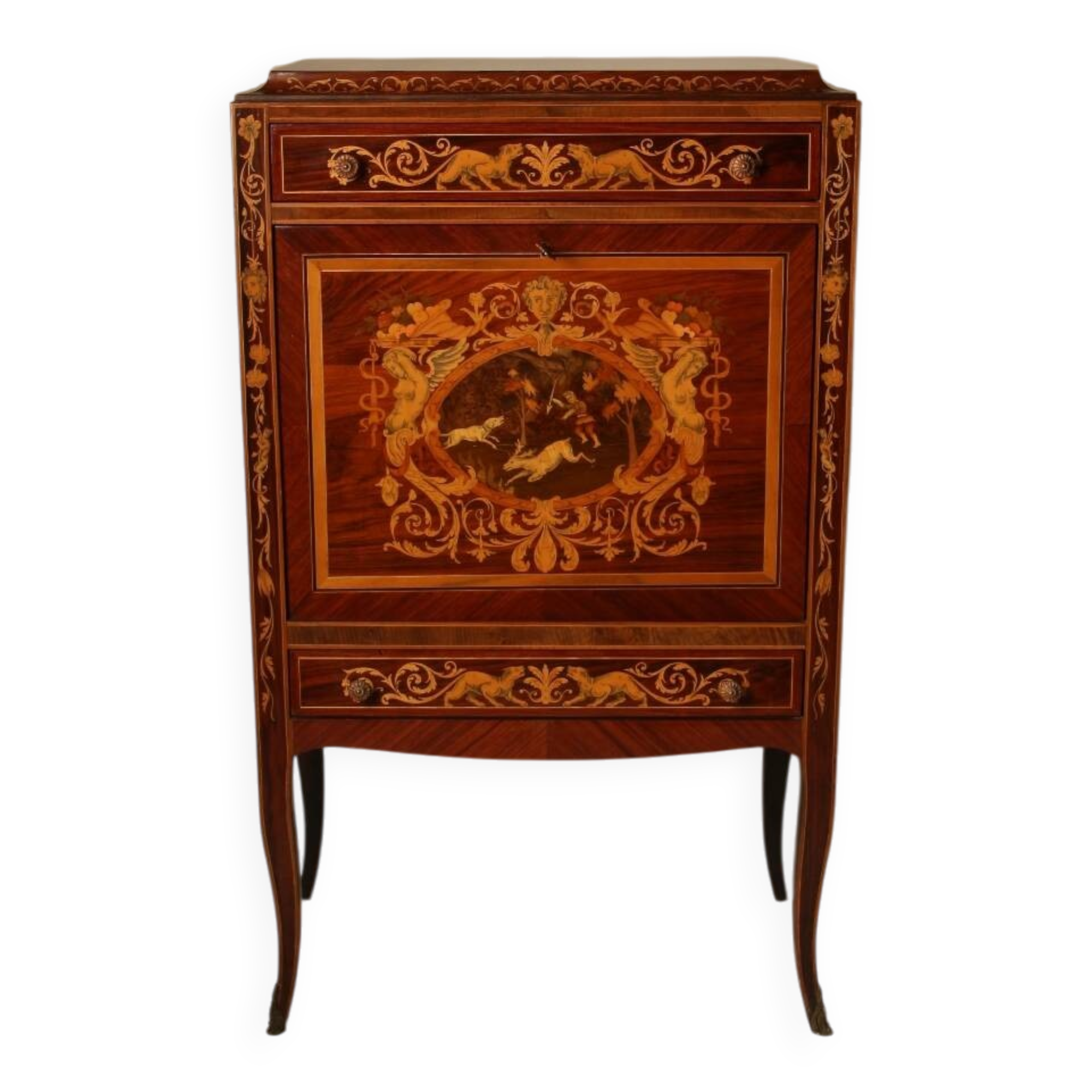 Bar cabinet in wood marquetry