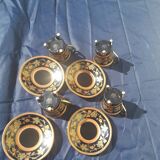4 cups with Yamasen gold fine porcelain collection Japan 24 carat gold plated