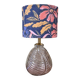 Table lamp, pink base and floral lampshade