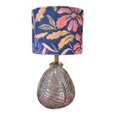 Table lamp, pink base and floral lampshade