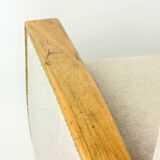 Set Of Two Art Deco Armchairs In Walnut And Fabric, Czechoslovakia 1930s