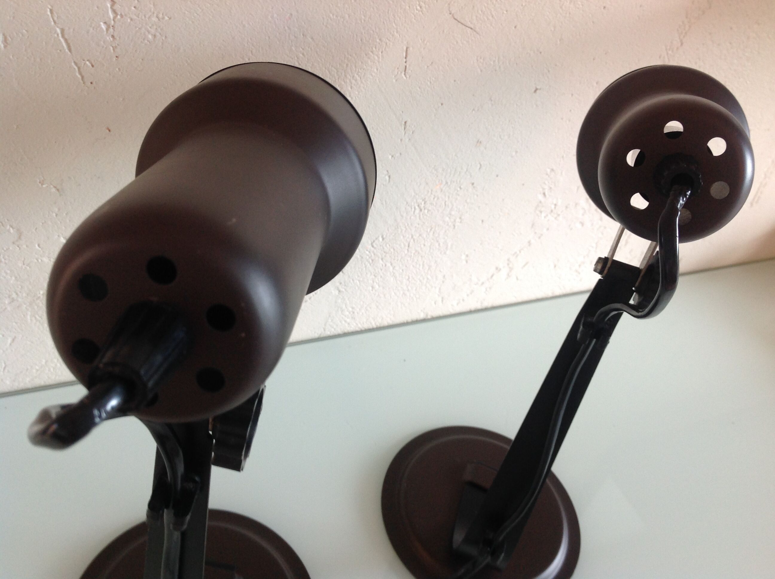 Pair of bedside lamps Metal vintage 70s spots