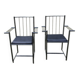 Duo of postmodern armchairs, vintage design from the 80s
