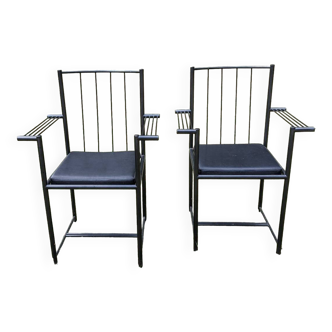 Duo fauteuils postmodern design vintage années 80