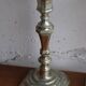 Pair of antique silver-plated metal candlesticks