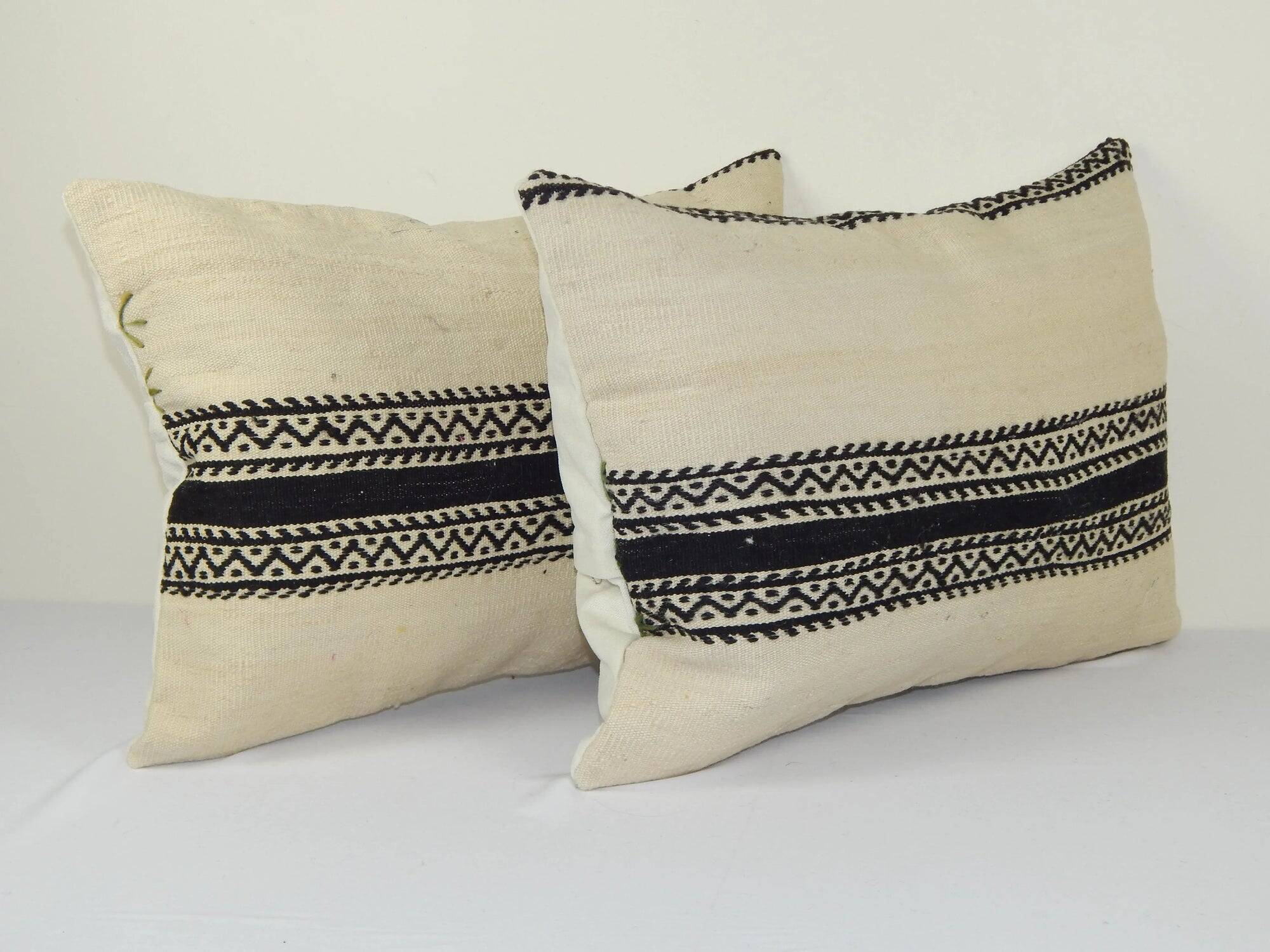 Set of 2 vintage kilim cushion covers 56x41 cm