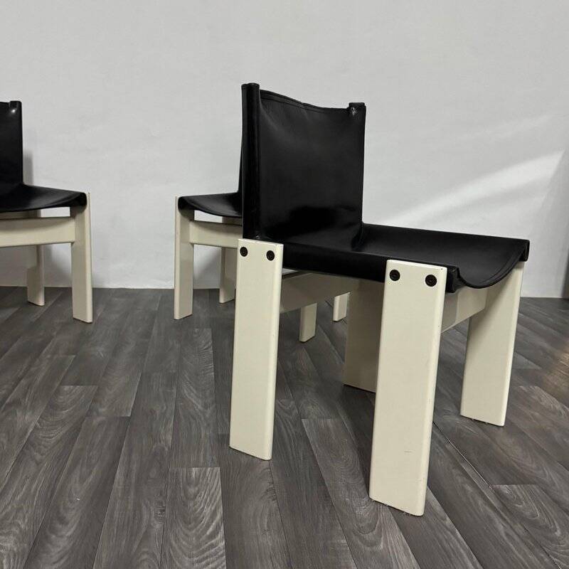 Monk Chairs attributed to Afra & Tobia Scarpa for Molteni&C, 1980s, Set of 4