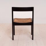 Vintage dining set, 4 chairs, extendable dining table, rope seating, 1970s