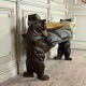 Two Bernese or Brienz bears, also known as Black Forest bears, forming a bench, 19th century