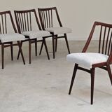 Set of 4 grey bouclette chairs by Antonin Suman