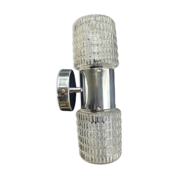 Chrome metal wall lamp with double vintage lighting