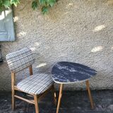 Vintage side table tripod feet compas