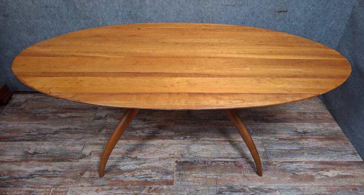 Oval dining table with organic design by Maurizio Marconato & Terr.