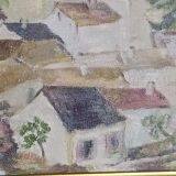 Oil on canvas signed  STourret village de beaulieu