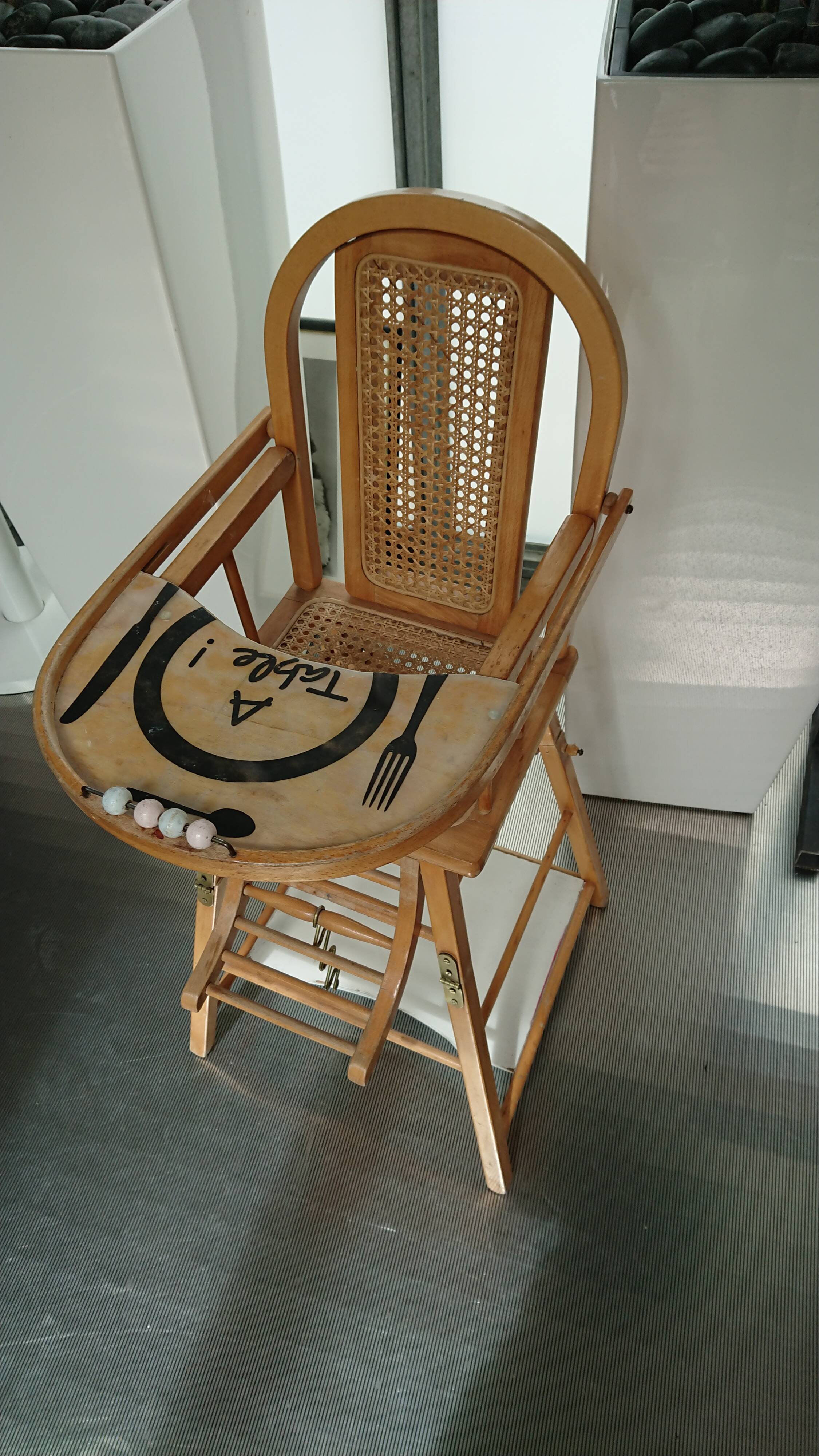 Chaise haute enfant baumann bébé art deco 1950