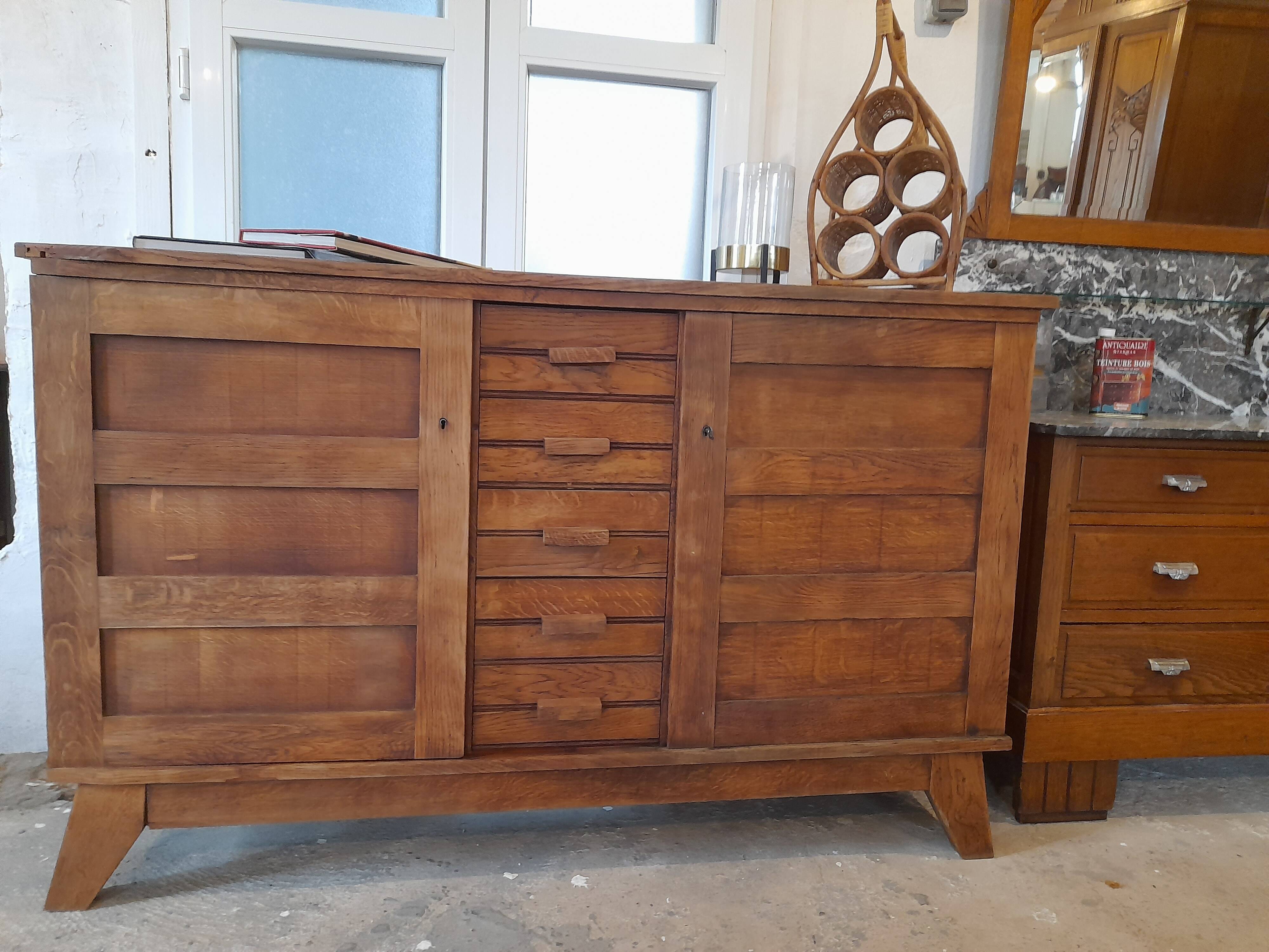 Vintage René Gabriel "Les sinistrés" sideboard chest of drawers