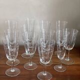 Engraved champagne glasses and wine glasses