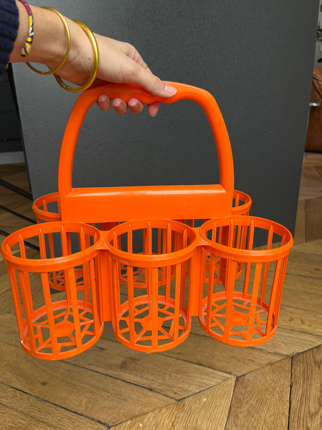 Orange bottle basket