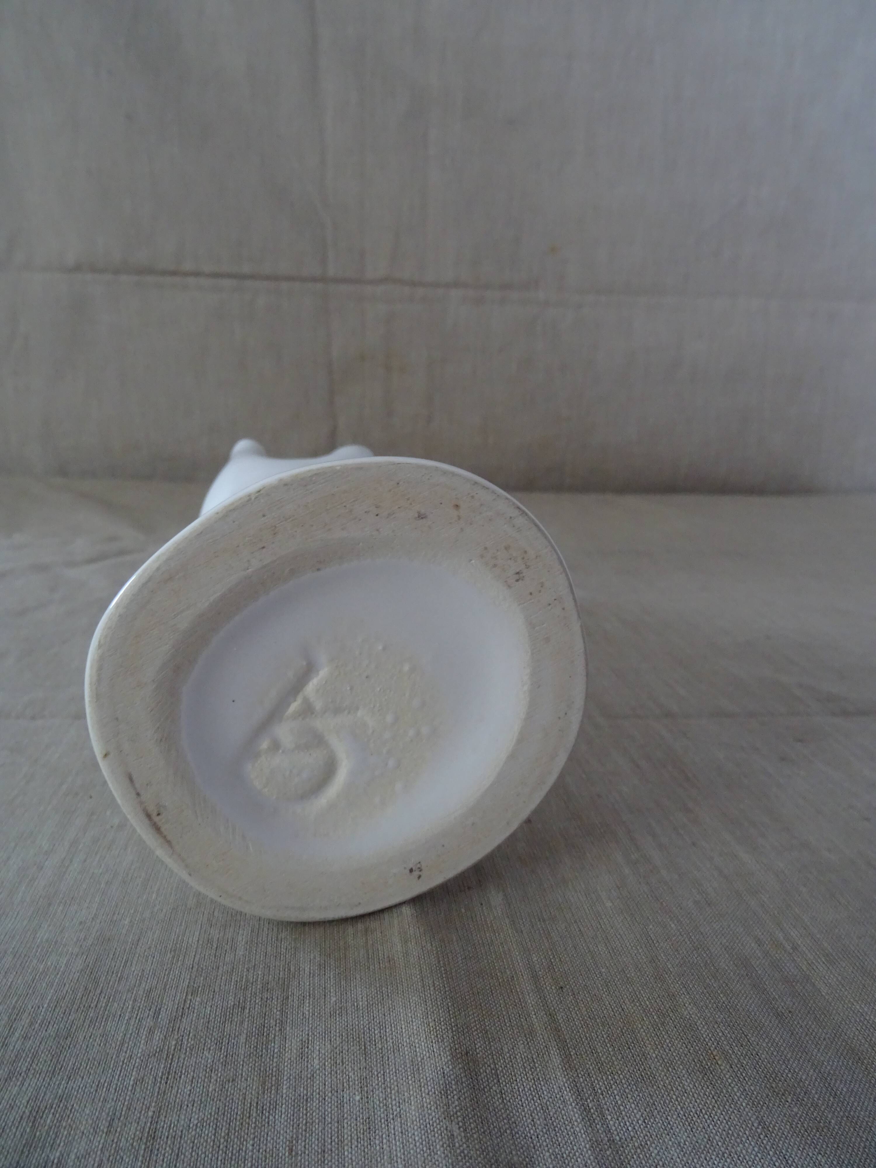 Hand flaguier faience white brand CAA vintage