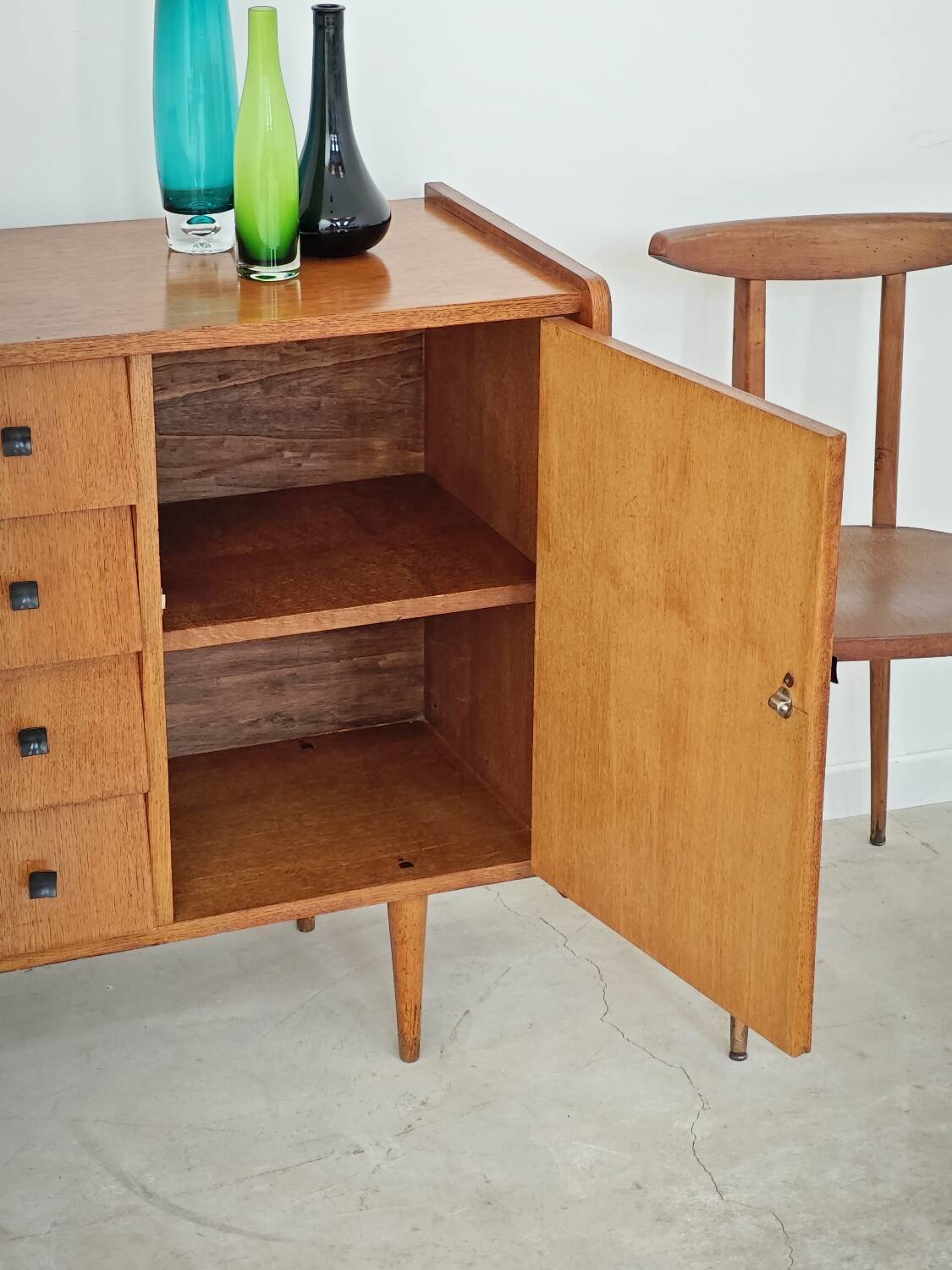 Small sideboard with spindle legs, France 1960