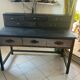 Meuble de bureau en acier et bois cuir