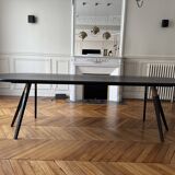 Custom made dining room table 280 x 100 x 75 solid black oak