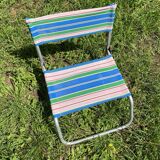 Chaise de plage , camping années 70