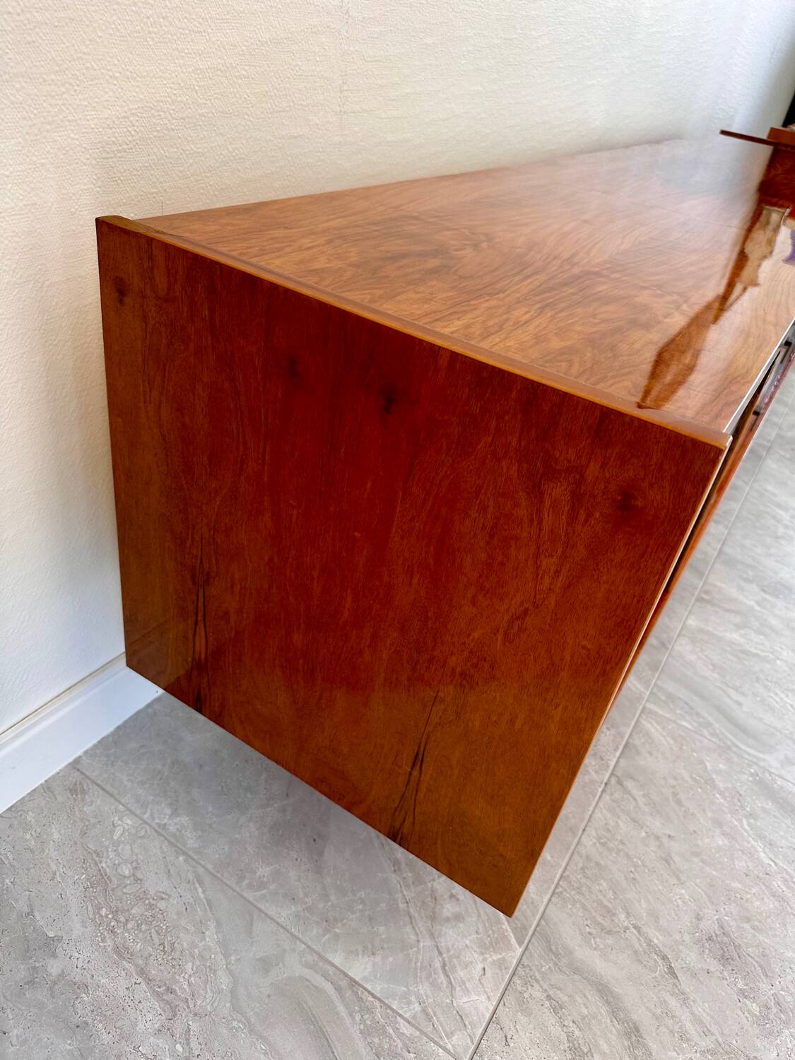 Rosewood sideboard with leather details