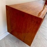 Enfilade palissandre et détails cuir