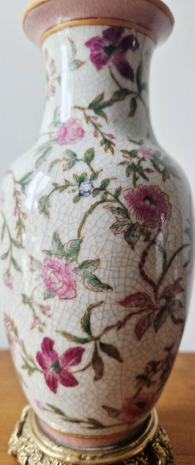 Porcelain and bronze vase