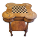 table a jeux en marqueterie plateau tournant en noyer du xix ème siecle
