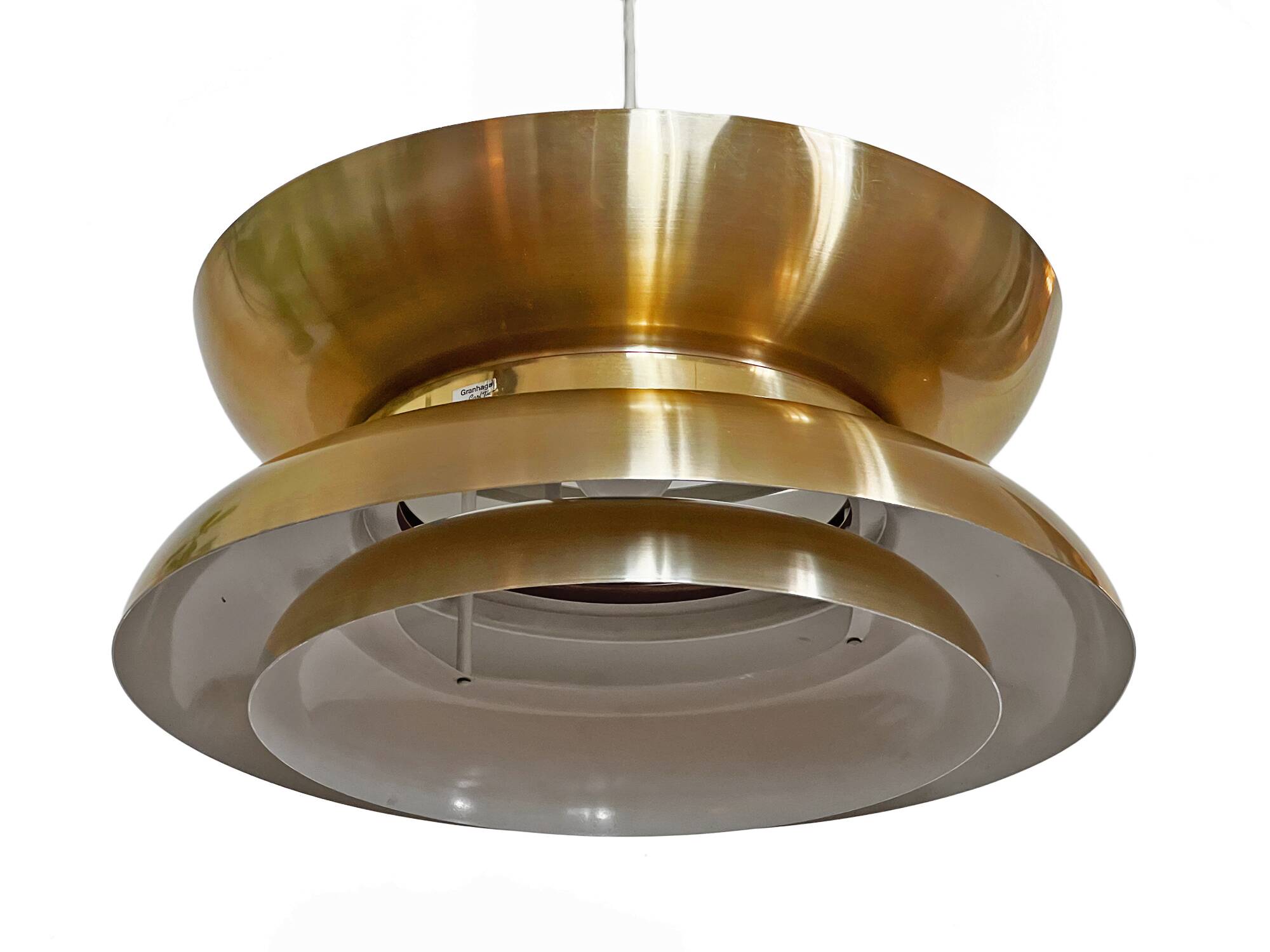 Golden pendant light by Carl Thore for Granhaga Metall. Sweden 1970s