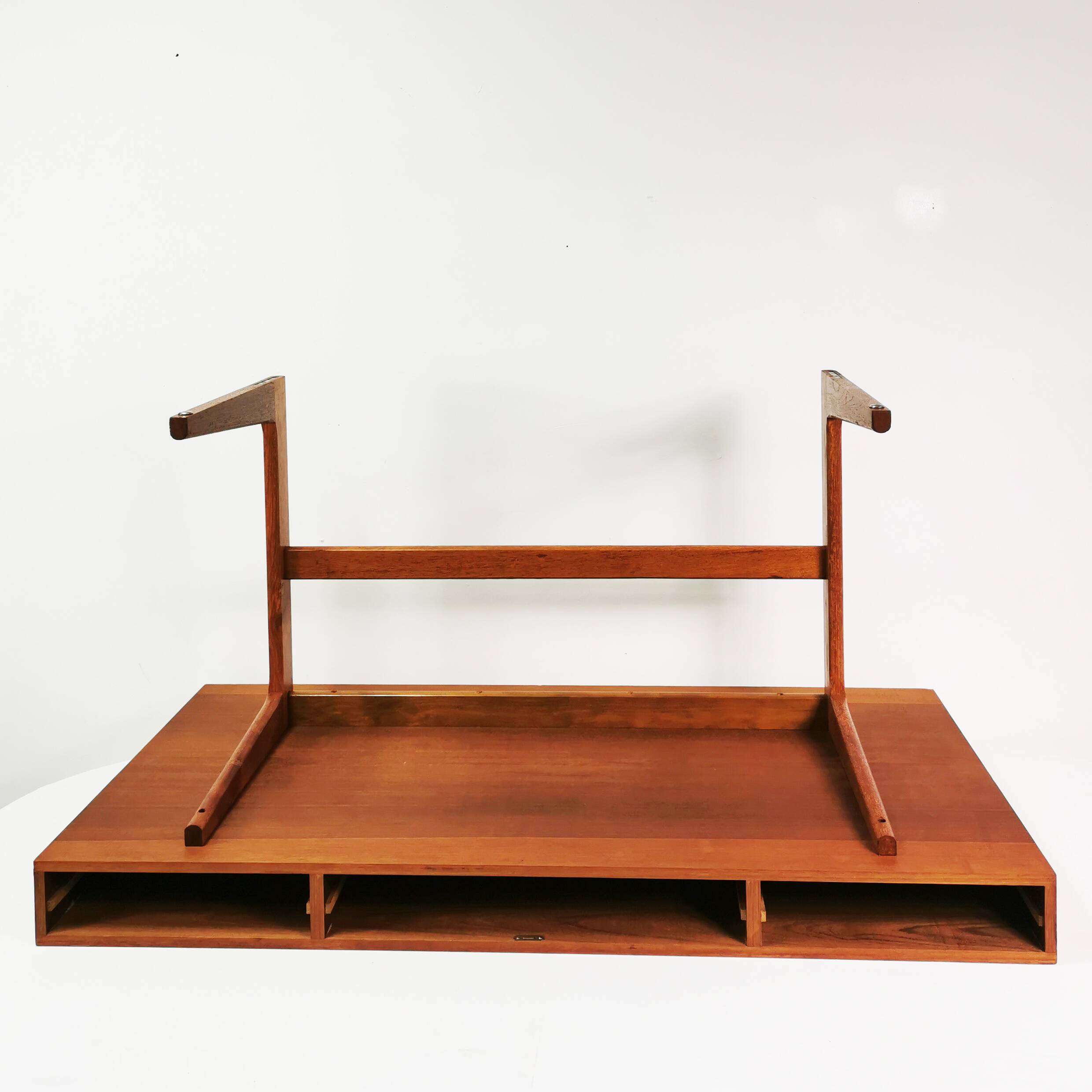 Modernist teak desk, designed by Gorg Petersen, Denmark, 1960s