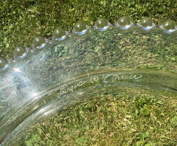 Tête à tête d'assiettes en cristal modèle Andlau signé Lalique