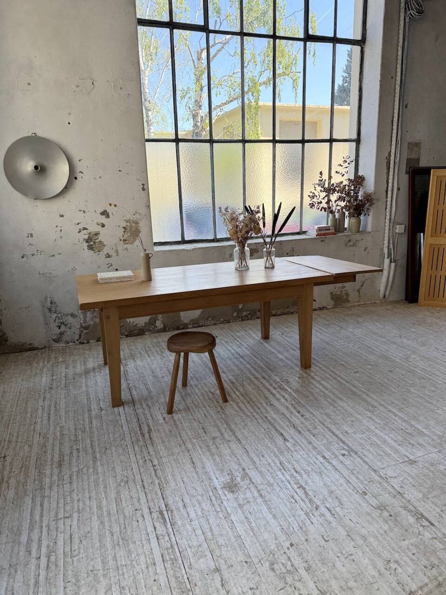 Table de ferme extensible en chêne massif