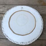 Old white rattan mirror 60  - 38x38cm