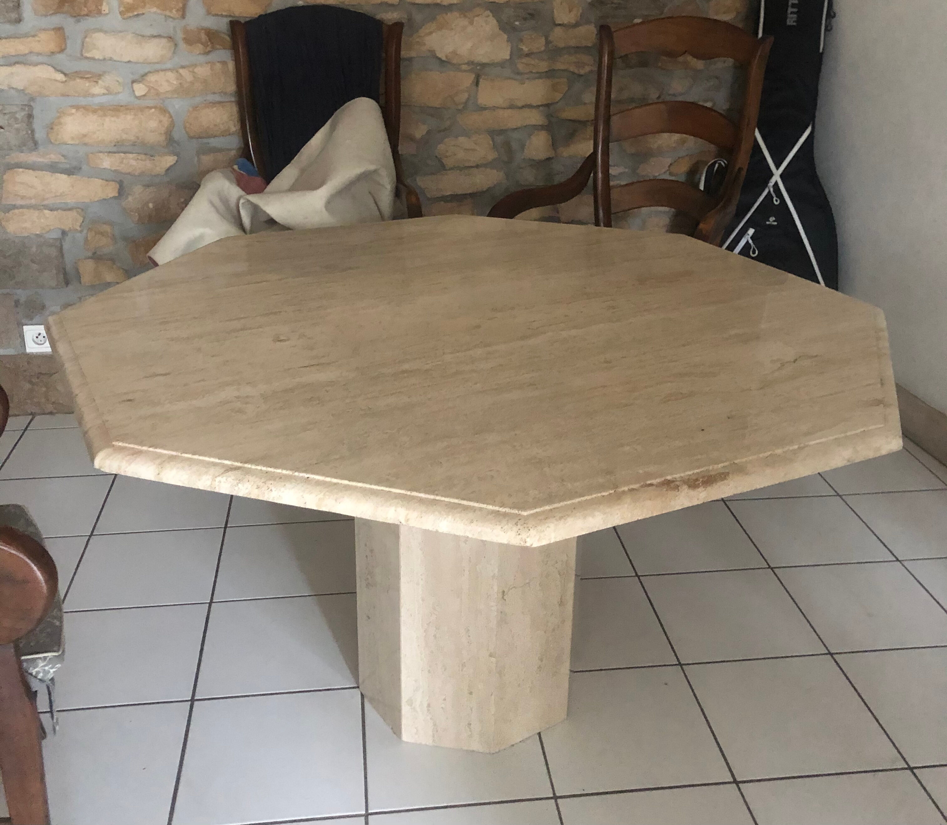 Travertine/marble dining table