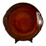 Vintage large serving plate brown honey Luneville