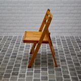 Set of 3 folding beech chairs