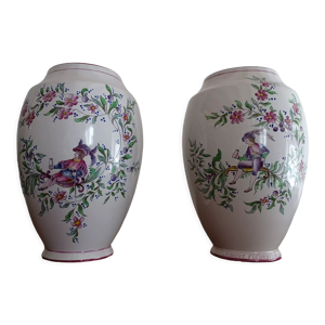 Paire de vases faience St Clément